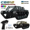 C8812 1:18 Full Scale Tracked Tank Simulation Model Toy LED Light RC Car Model Drift Remote Control Off-Road Vehicle Boy Gifts
