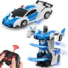 Electric RC Car 2 In 1 Transformation Robots Sports Vehicle Model Robots Boys Toys Remote Cool RC Deformation Cars Kid Toy Gifts