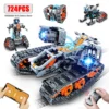 724pcs 4 in 1 City Technical Programming RC Car Robot Building Kit Stem Racing Car 6-16 Year Old Kids Bricks Toys for Boys Gifts