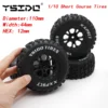 YSIDO 4pcs 110mm 1/10 Short Course Truck Tires Tyre Wheel With 12mm Hex For Slash Arrma Senton HuanQi 727 Vkar 10sc Hpi Rc Car